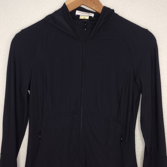 Monreal London Women's Black Full Zipper Active Athletic Long Sleeve Jacket Sz M - Picture 3 of 15